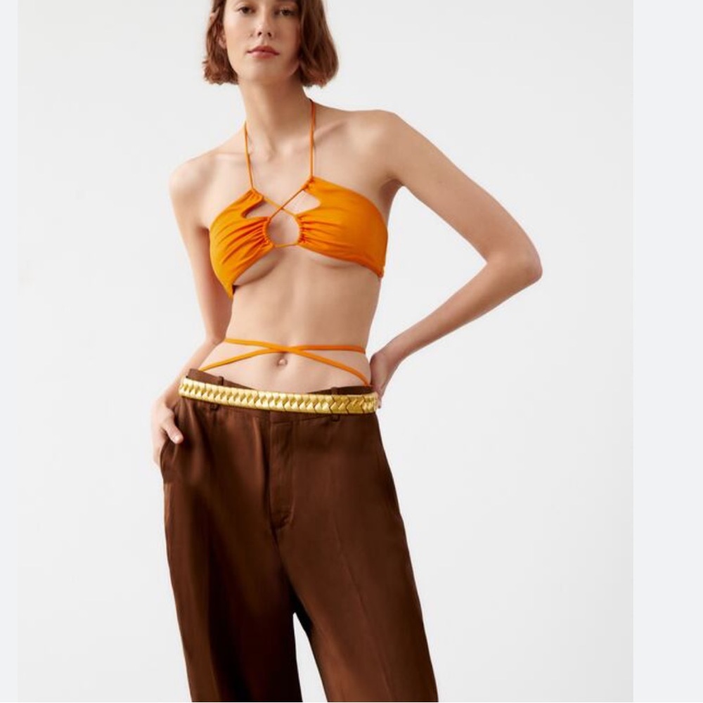 Zara WOVEN METALLIC BELT